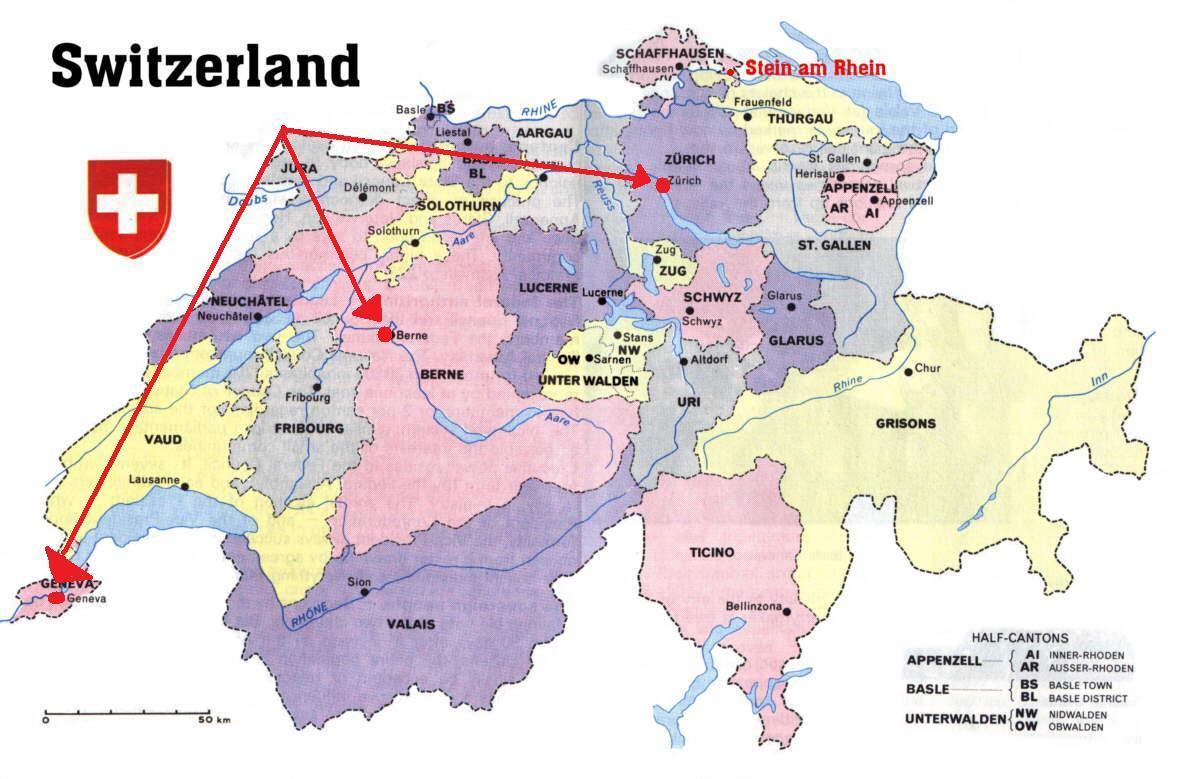 ginebra, suiza mapa de europa