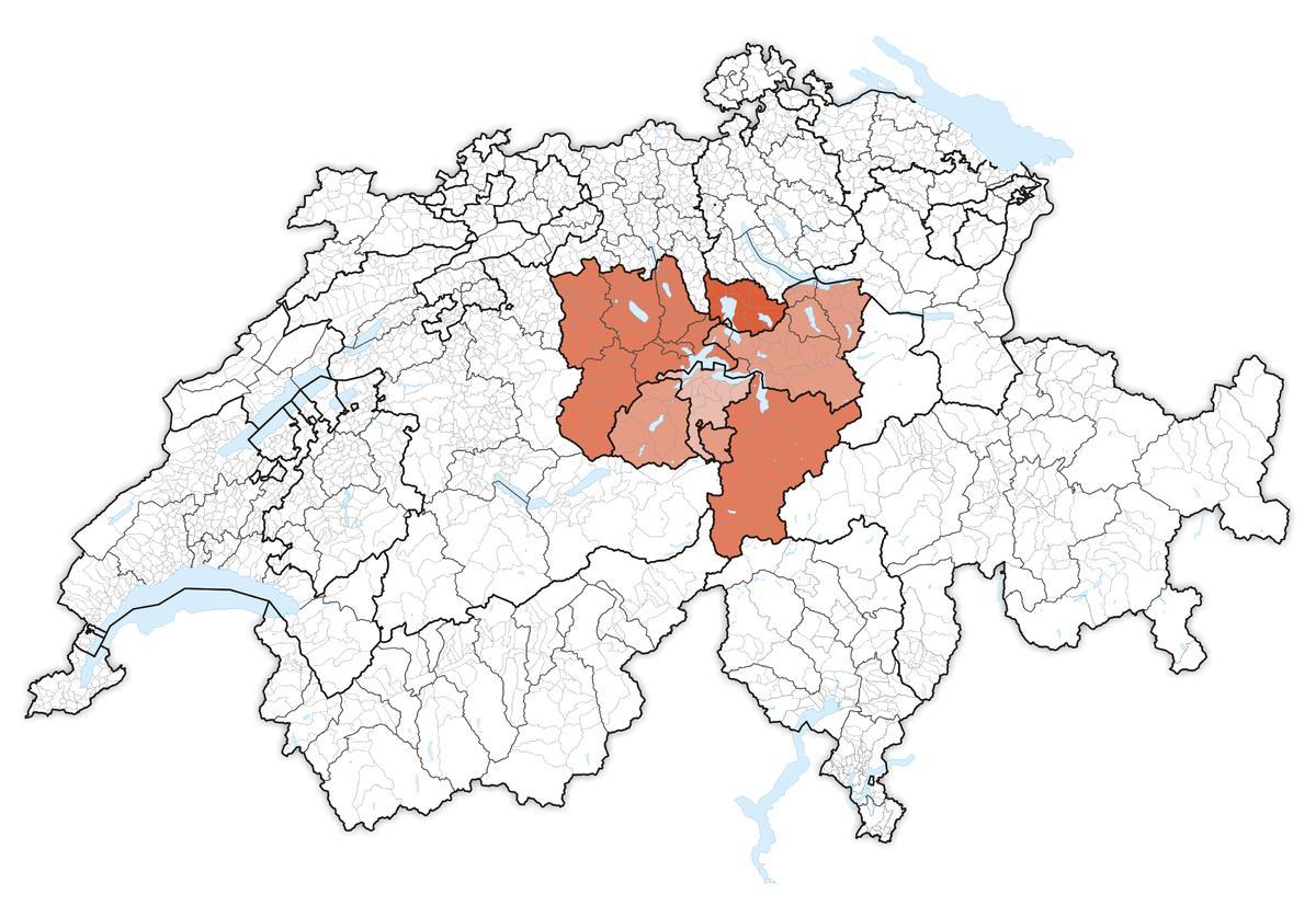 mapa de suiza central 