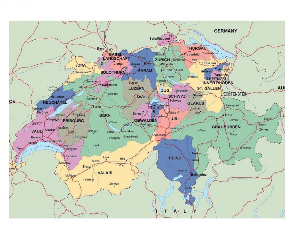 mapa carreteras suiza para imprimir Mapa de carreteras de suiza   mapa Detallado de suiza (Europa 