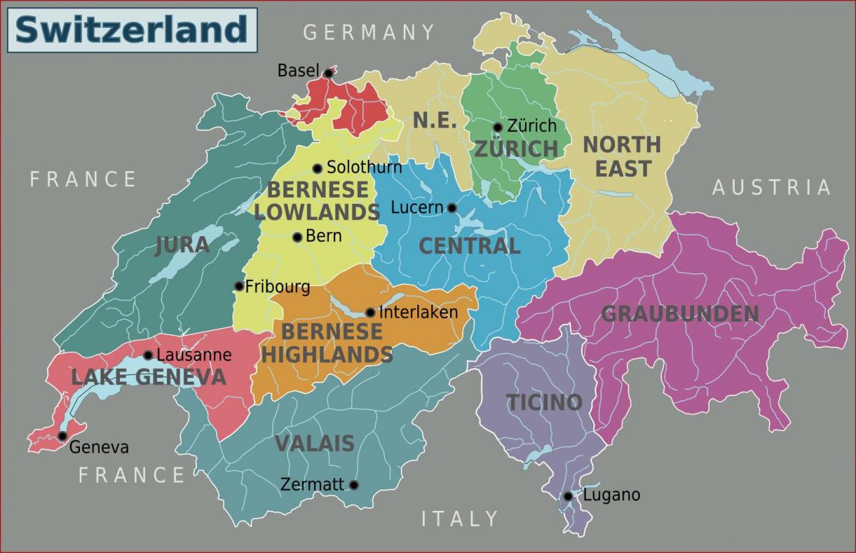 mapa de mapa de la ciudad de zúrich, suiza