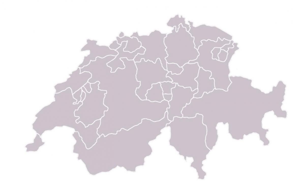 mapa de mapa en blanco de suiza