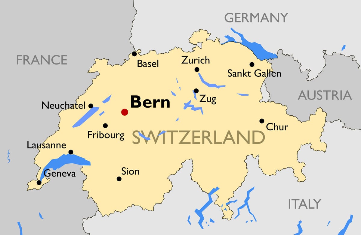 mapa de mapa turístico de suiza ciudades