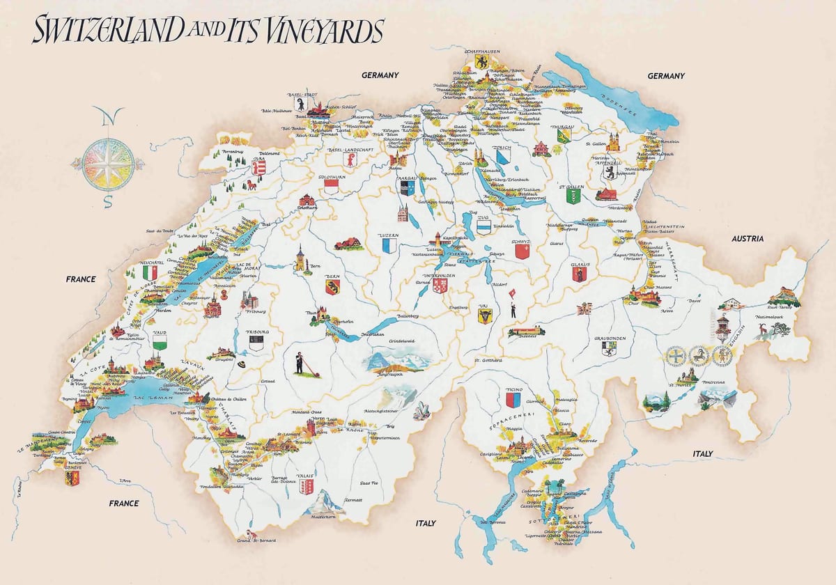 lugares de interés turístico en suiza mapa