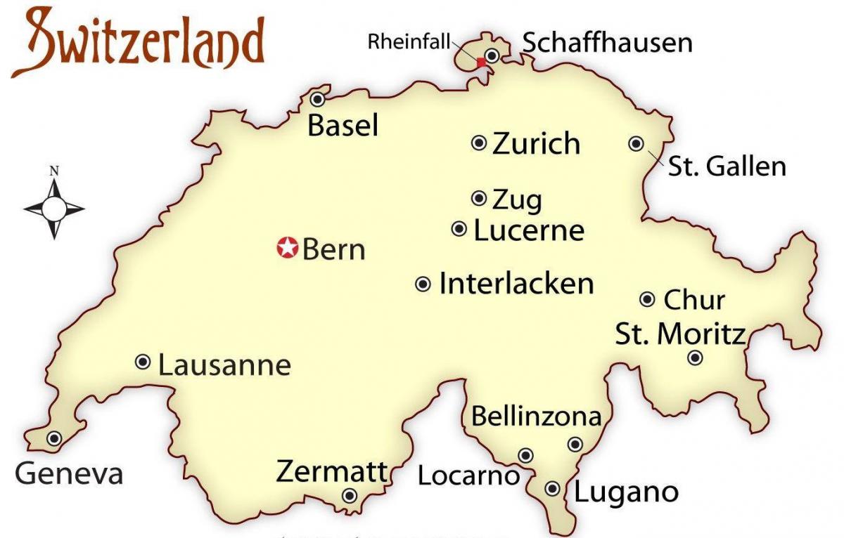 mapa de suiza capital 