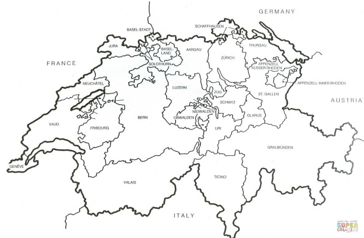 suiza mapa en blanco