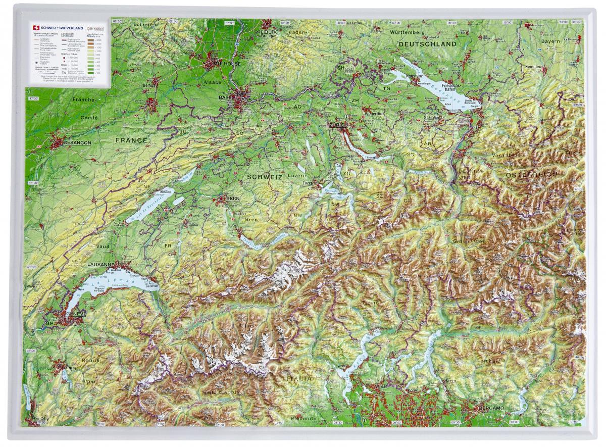 mapa de suiza 3d