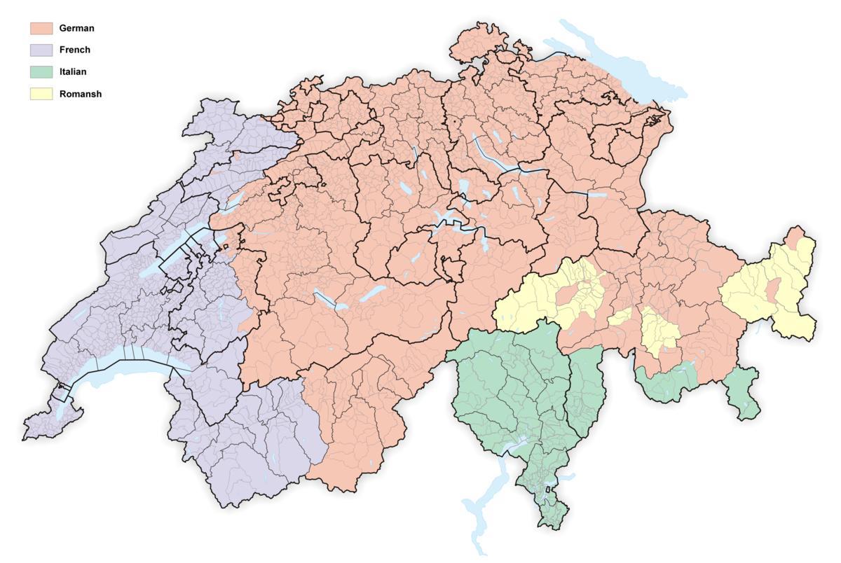 mapa de suiza idioma