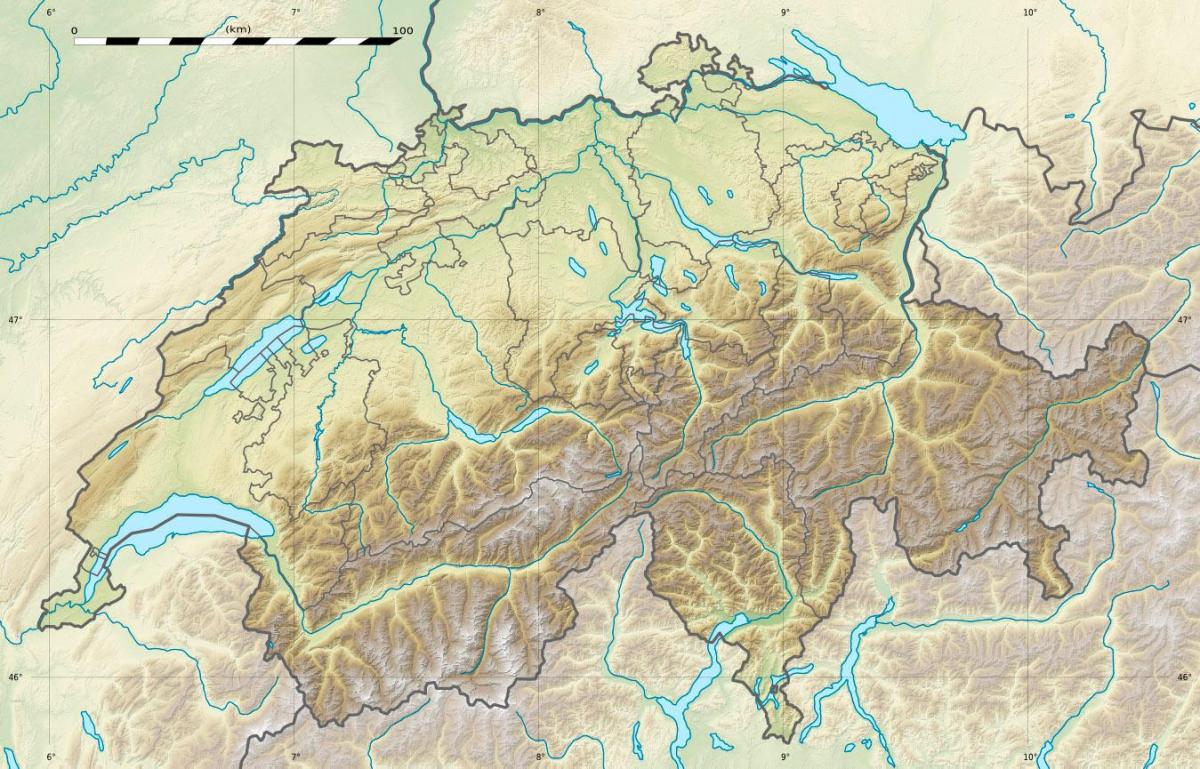 mapa de suiza alivio
