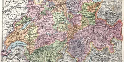 Mapa de mapa antiguo de suiza