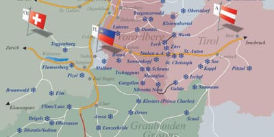 Las estaciones de esquí de suiza mapa