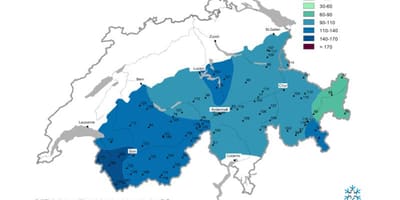 Mapa de nieve de mapa de suiza