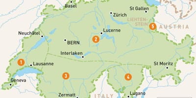 Suiza en el mapa