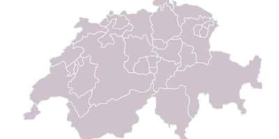 Mapa de mapa en blanco de suiza