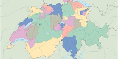 Mapa de mapa político de suiza