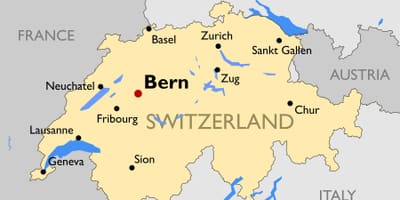 Mapa de mapa turístico de suiza ciudades