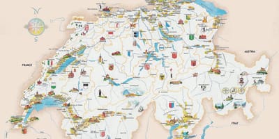Lugares de interés turístico en suiza mapa