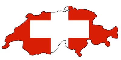 Mapa de la bandera de suiza
