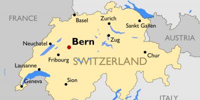 Mapa de suiza con las principales ciudades