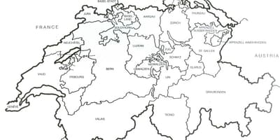 Suiza mapa en blanco