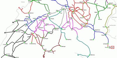 Mapa de suiza de la estación de tren 