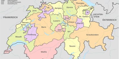 Suiza mapa del país