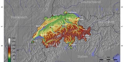 Mapa de suiza elevación