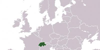 Suiza ubicación en el mapa de europa