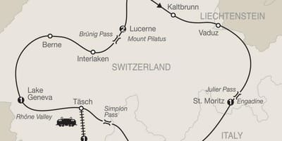 Mapa de suiza paisajísticos