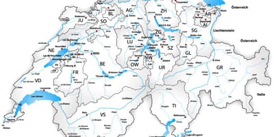 Suiza ríos mapa