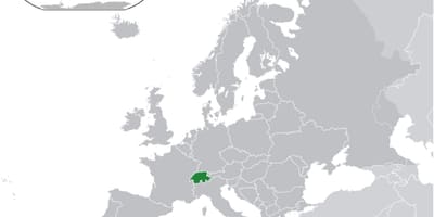 Mapa del mundo que muestra suiza